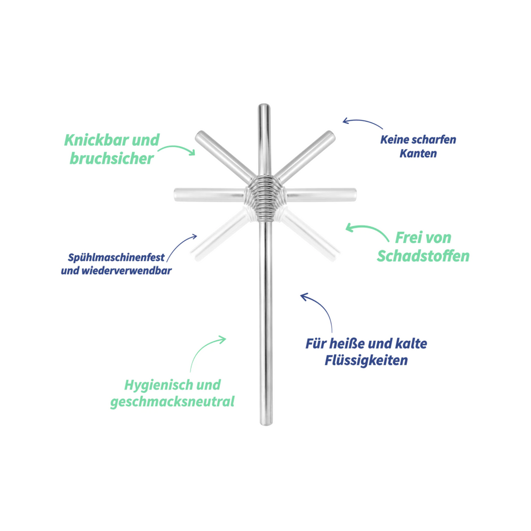 Knickbare Edelstahltrinkhalme
