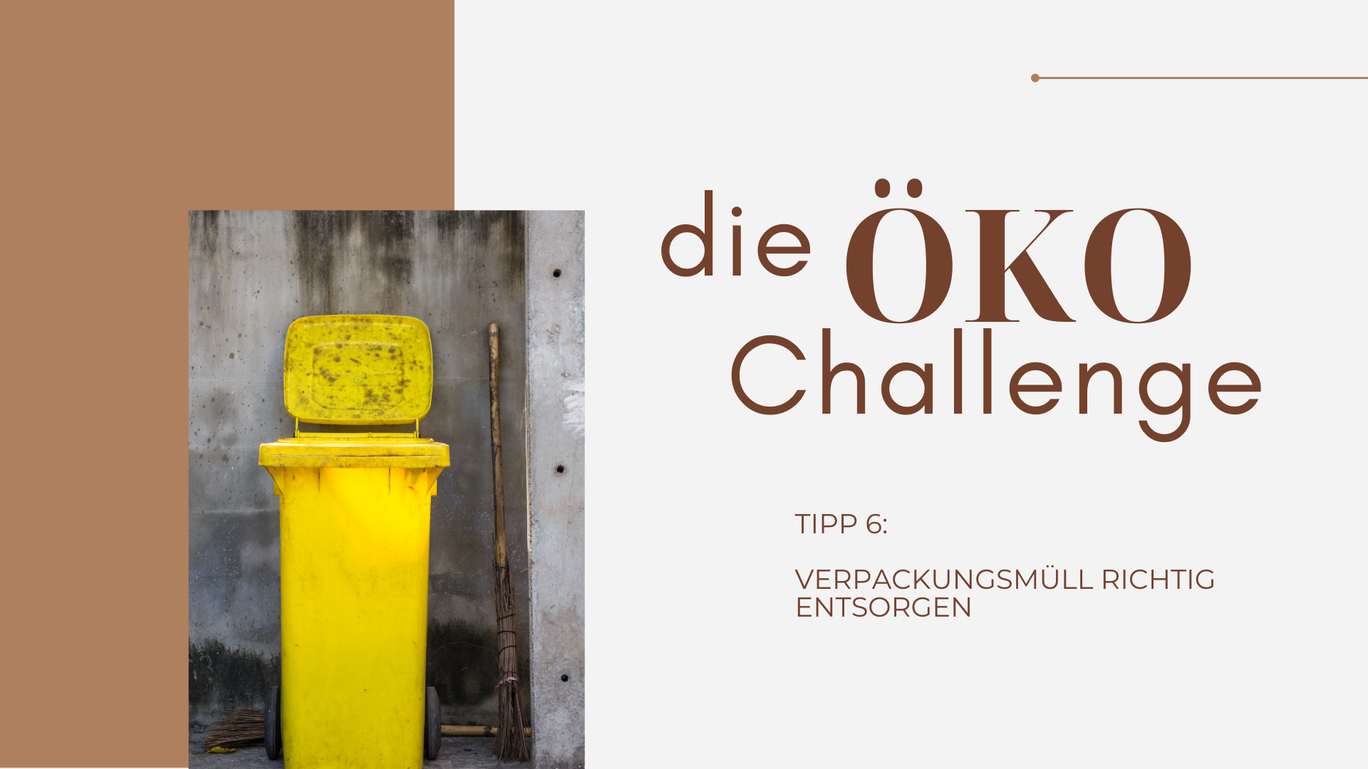 Die ÖKO-Challenge - Tipp 6: Verpackungsmüll richtig entsorgen