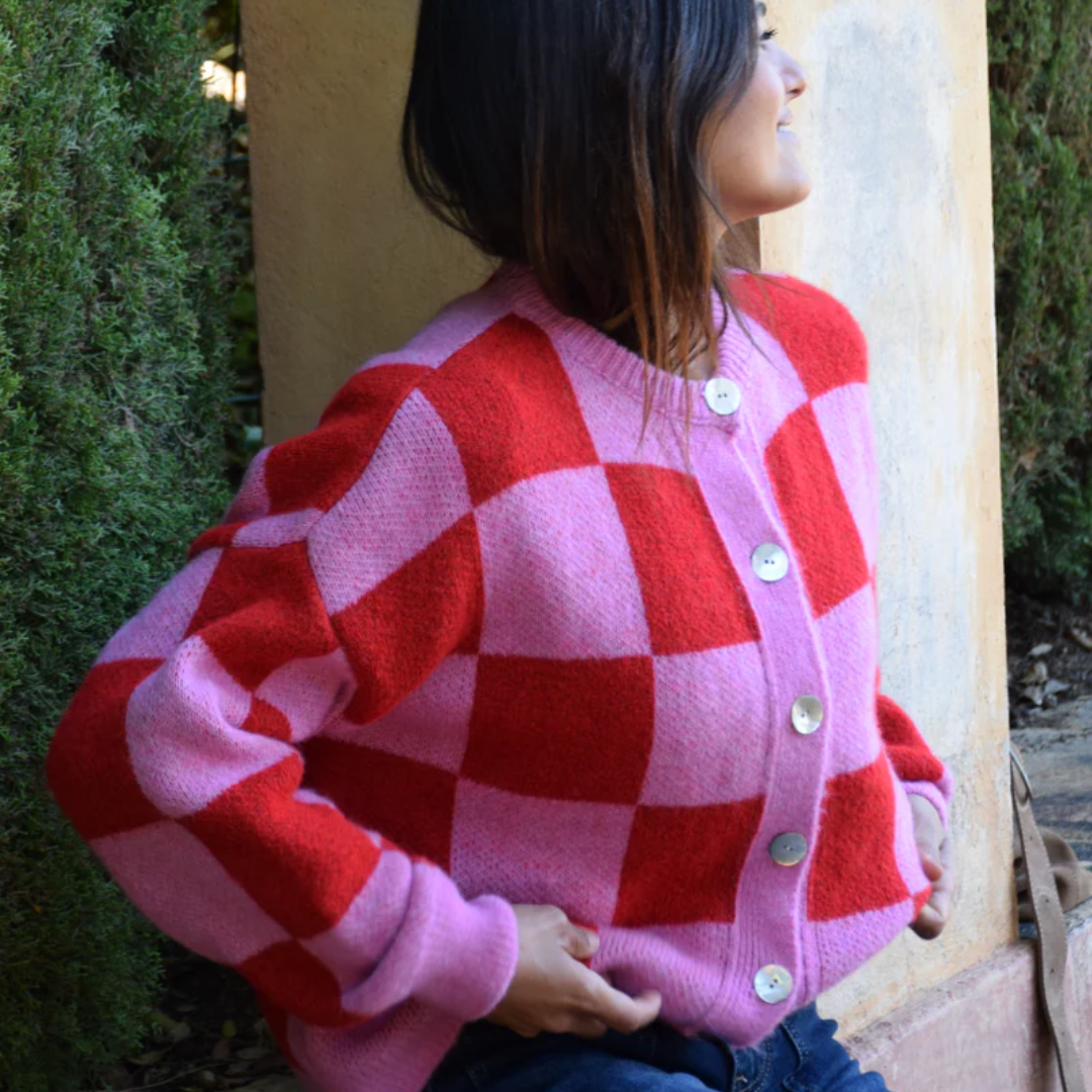 Cardigan "Valentina" rosa/rot