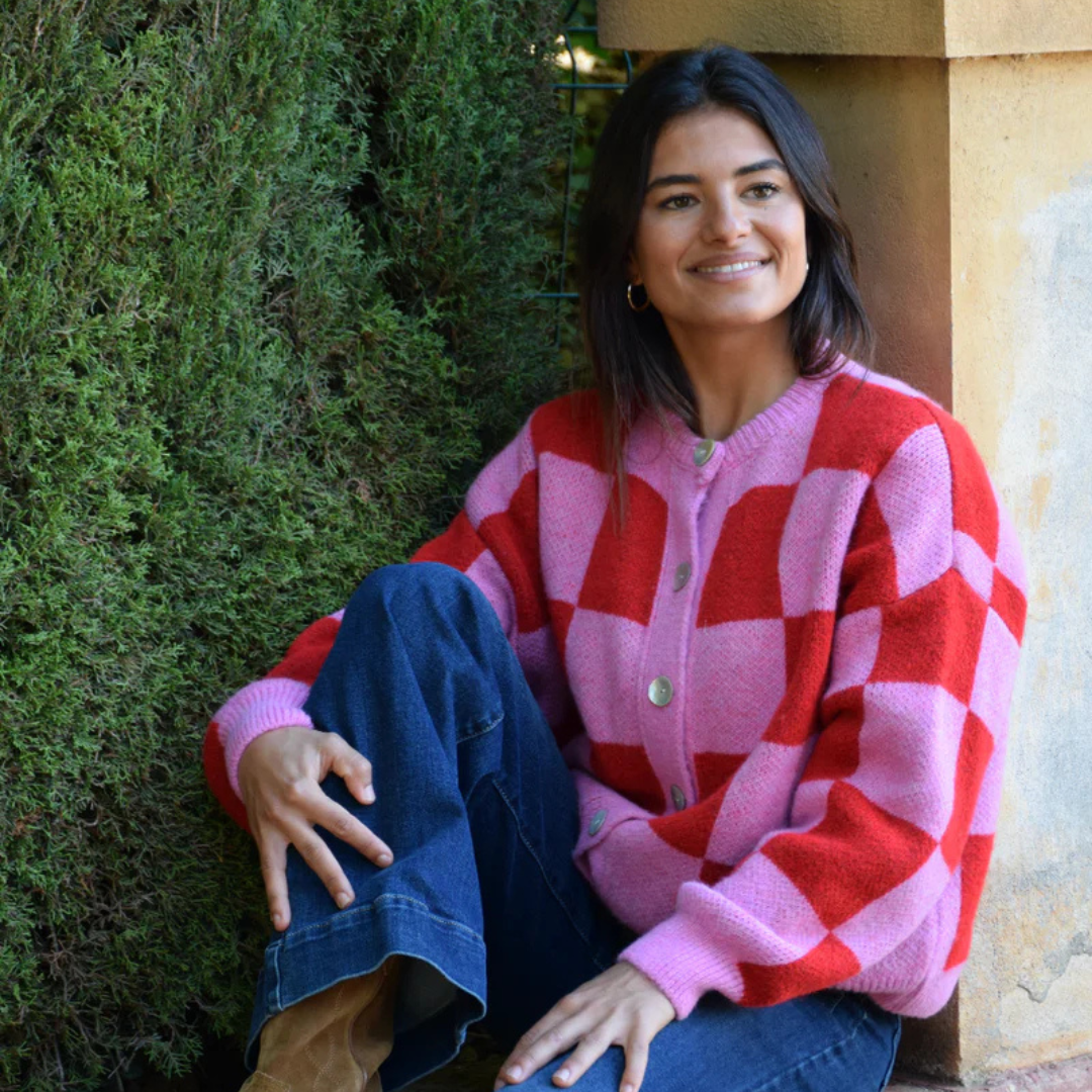 Cardigan "Valentina" rosa/rot