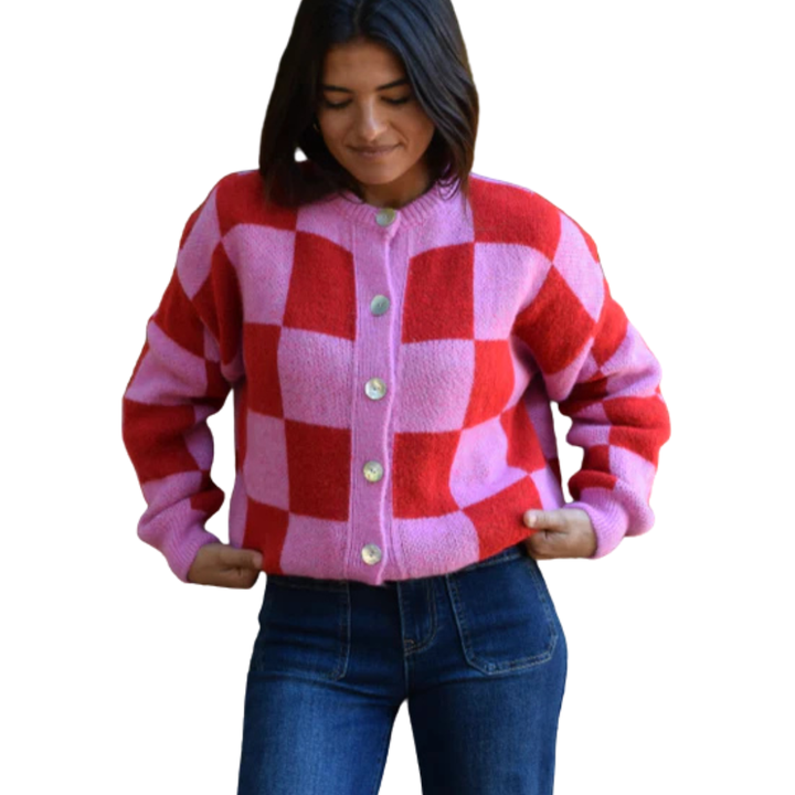 Cardigan "Valentina" rosa/rot