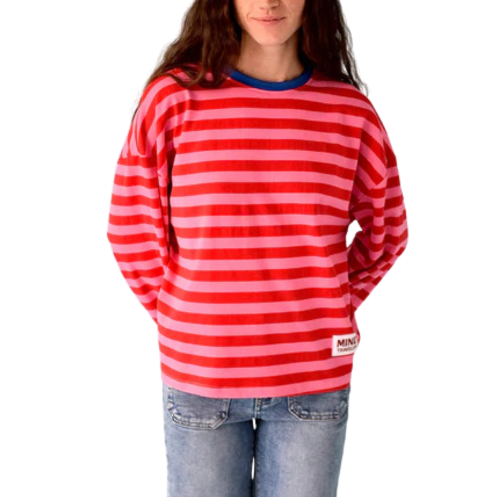 Longsleeve "STRIPES" rot/rosa