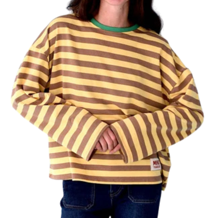 Longsleeve "STRIPES" gelb/braun