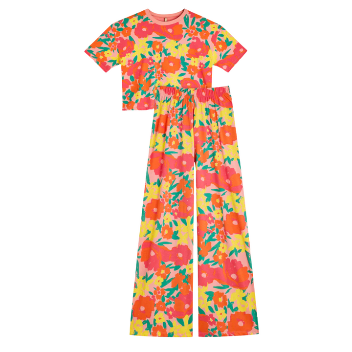 Langer Pyjama aus Bio-Baumwolle (Allmanada Rose)