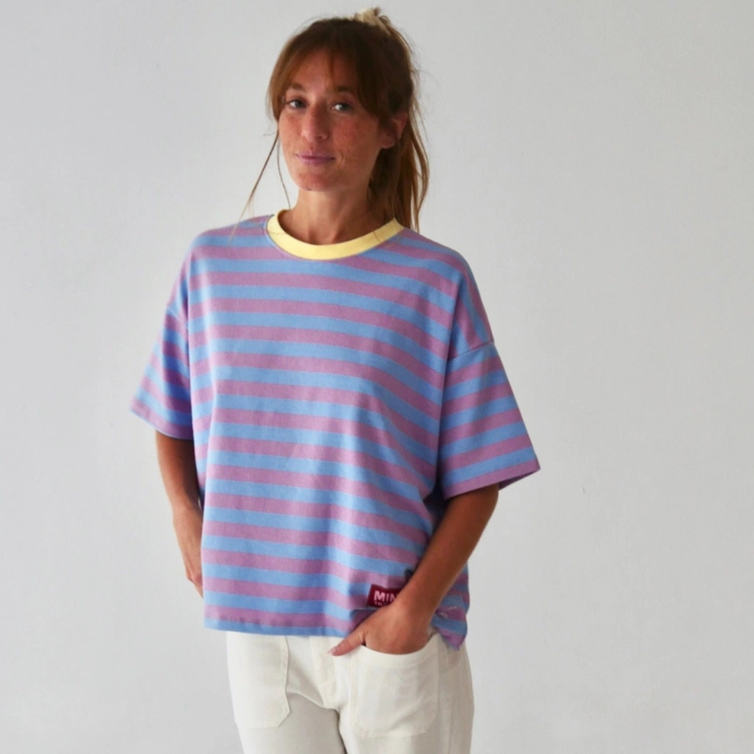 Nunu-T-Shirt lila und hellblau