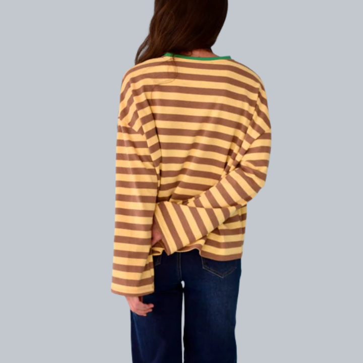 Longsleeve "STRIPES" gelb/braun