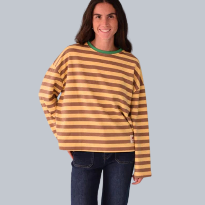 Longsleeve "STRIPES" gelb/braun