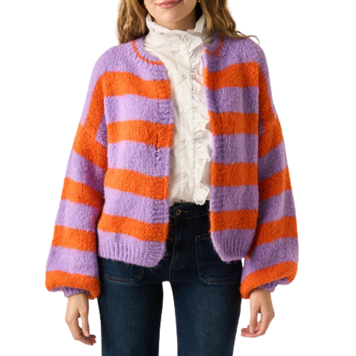Cardigan "Aura" – Lavendel & Orange