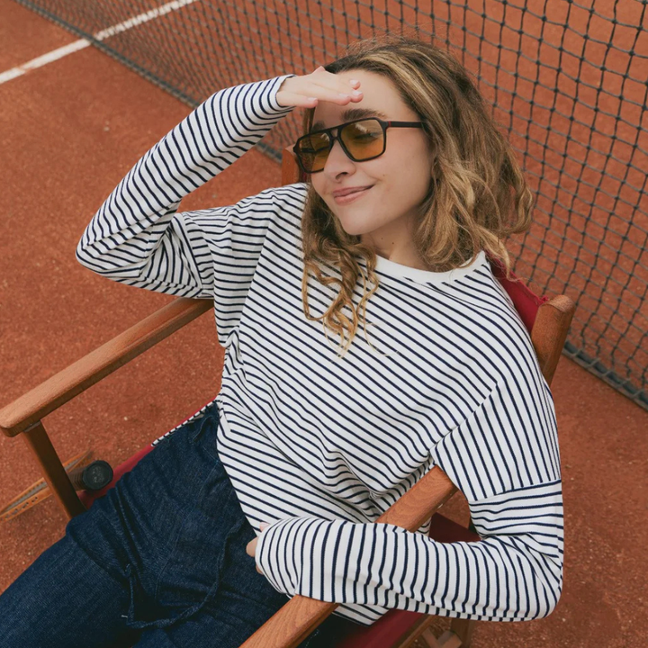 Longsleeve "STRIPES" navy/weiß