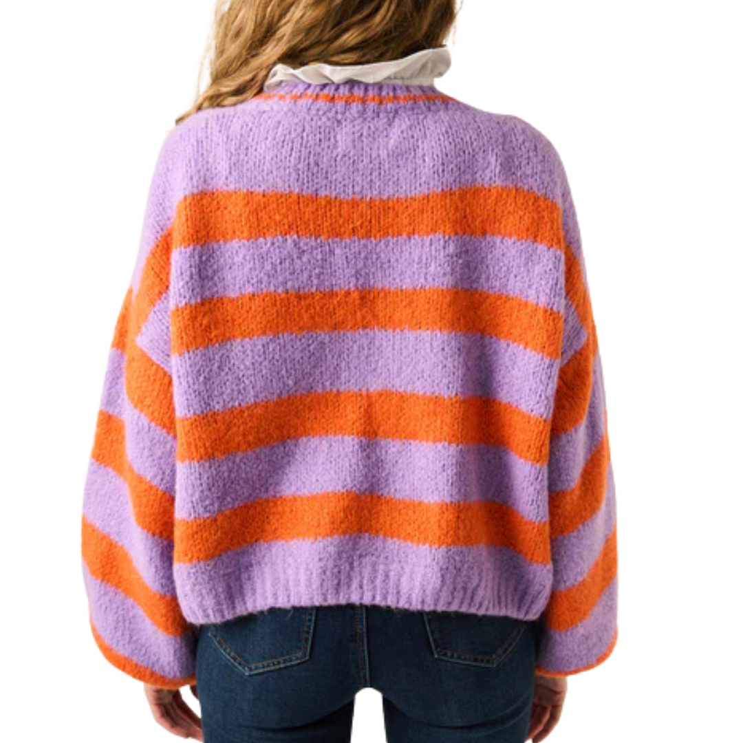 Cardigan "Aura" – Lavendel & Orange