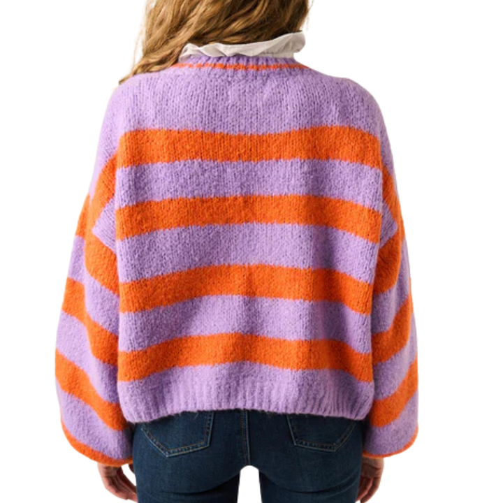 Cardigan "Aura" – Lavendel & Orange