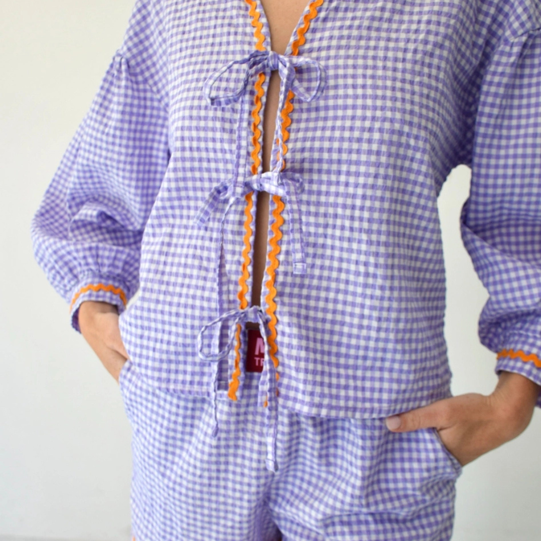 Bluse Marta Vichy Lavendel