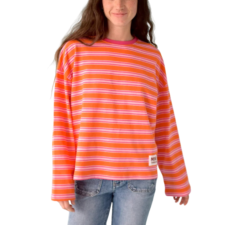 Longsleeve "STRIPES" orange/rosa