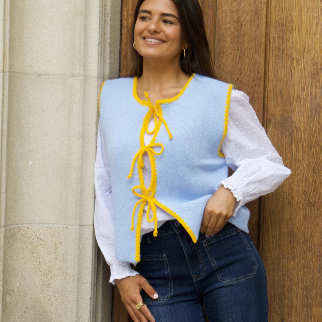 Weste "CELESTE" blau/gelb