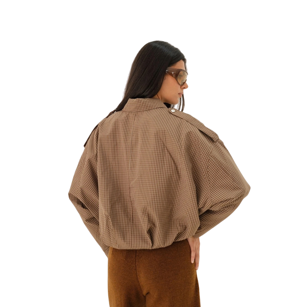 Übergangsjacke - braun kariert