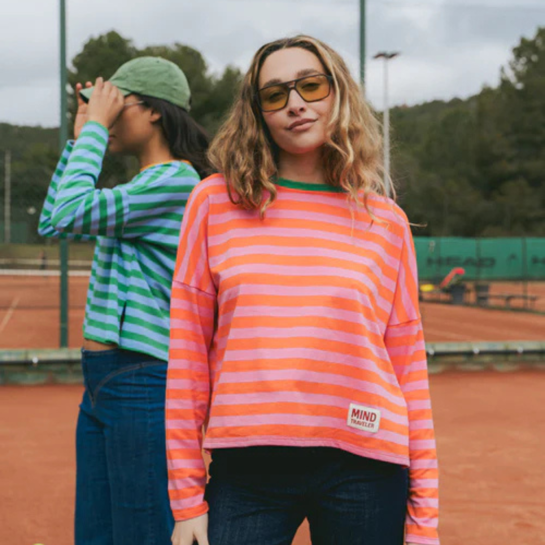 Longsleeve "STRIPES" orange/rot