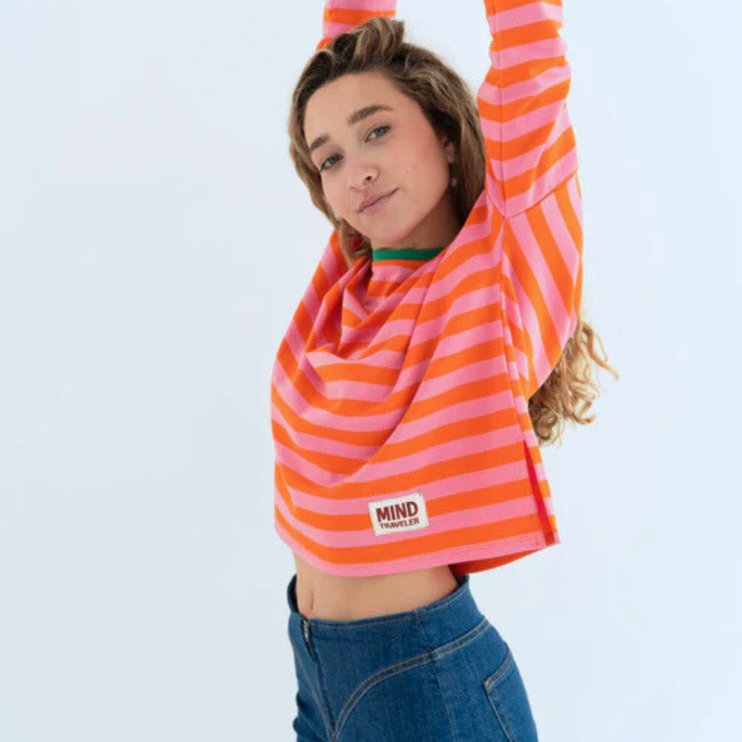 Longsleeve "STRIPES" orange/rot