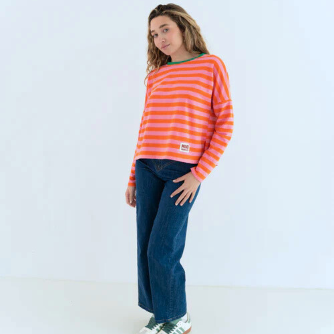 Longsleeve "STRIPES" orange/rot