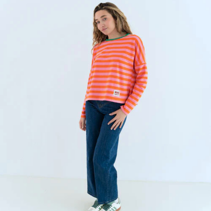 Longsleeve "STRIPES" orange/rot