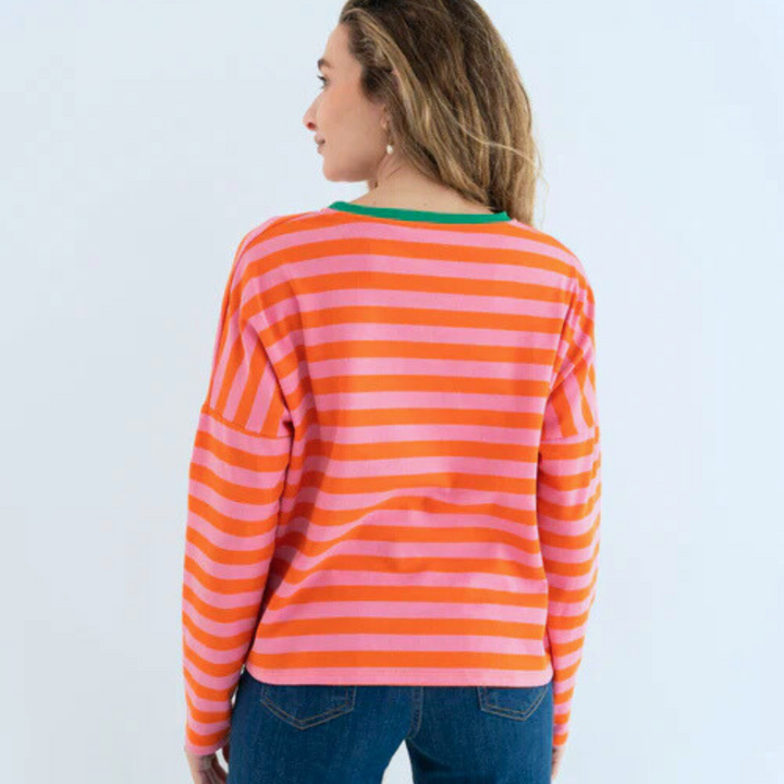 Longsleeve "STRIPES" orange/rot