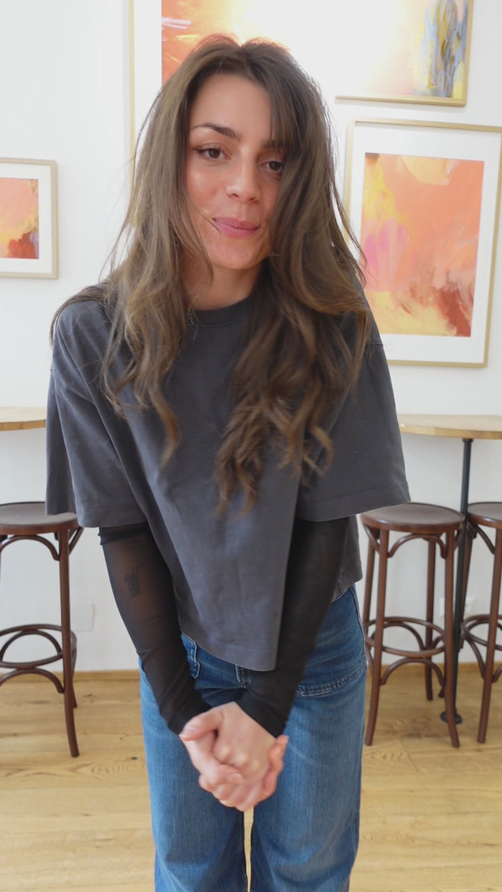 Strickjacke mit Ballonärmeln