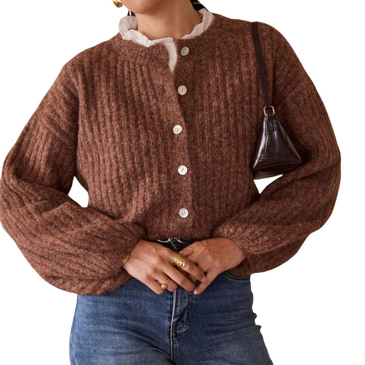 Strickjacke mit Ballonärmeln