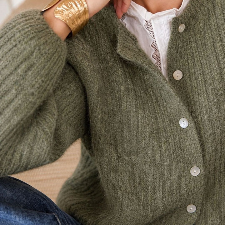 Strickjacke mit Ballonärmeln